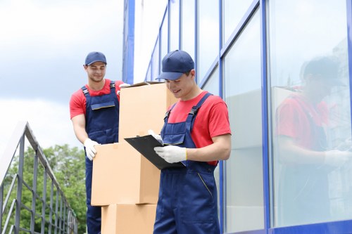 Moving team preparing items safely for a Richmond van move