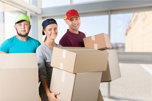 Commercial moving team planning a Richmond office relocation