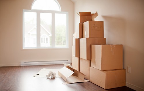 Boxes and packing materials prepared for a Richmond house move