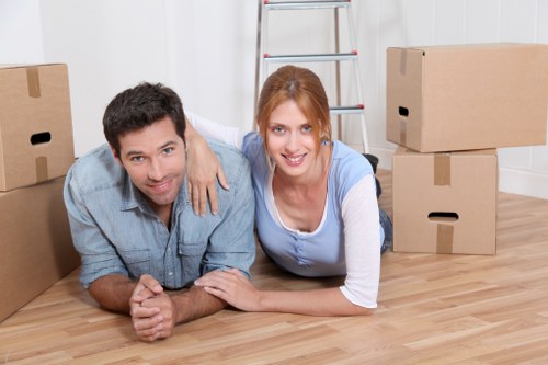 Loading furniture and boxes into a removals van for a Richmond move